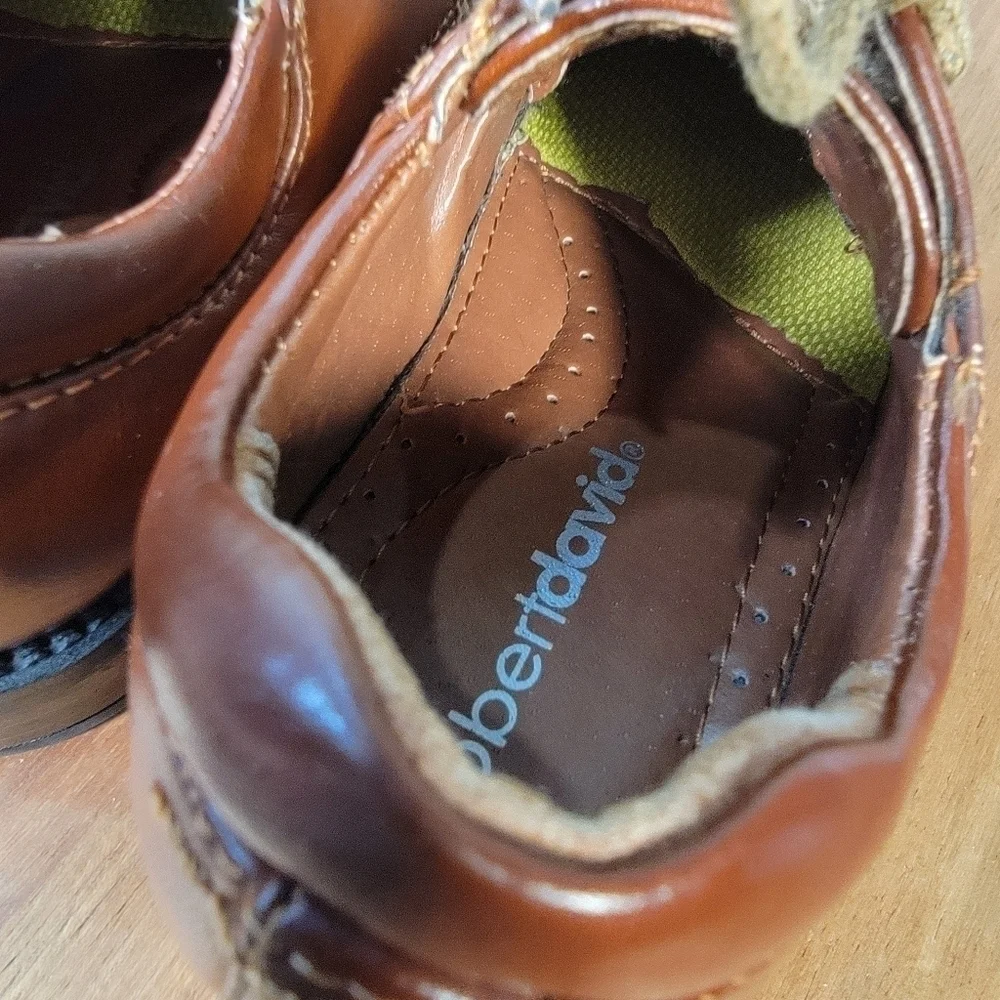 Robert David Boys Dress Shoes Faux Leather Lace Up Loafers Size 9